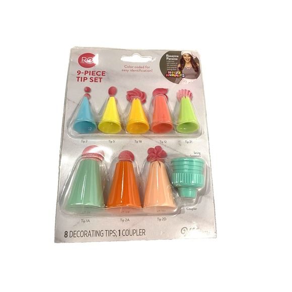 Wilton Other - Wilton Rosanna Pansino Nerdy Nummies 9 Piece Decorating Tip Set 2104-4045 New‎